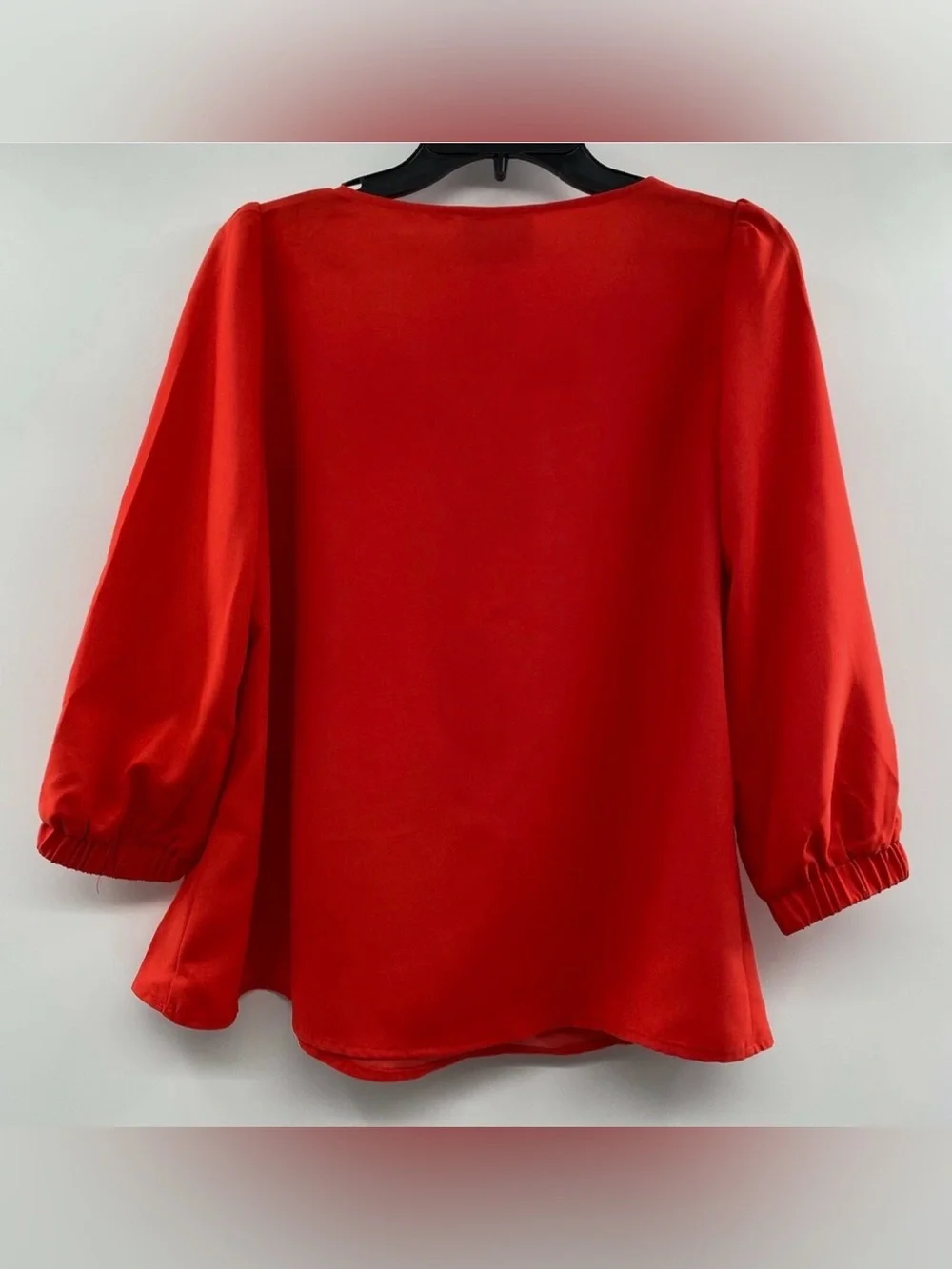 Tuckernuck Pomander Place Hollis V-Neck Blouse Red S Puff Sleeve Good Pomander